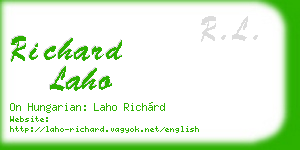 richard laho business card